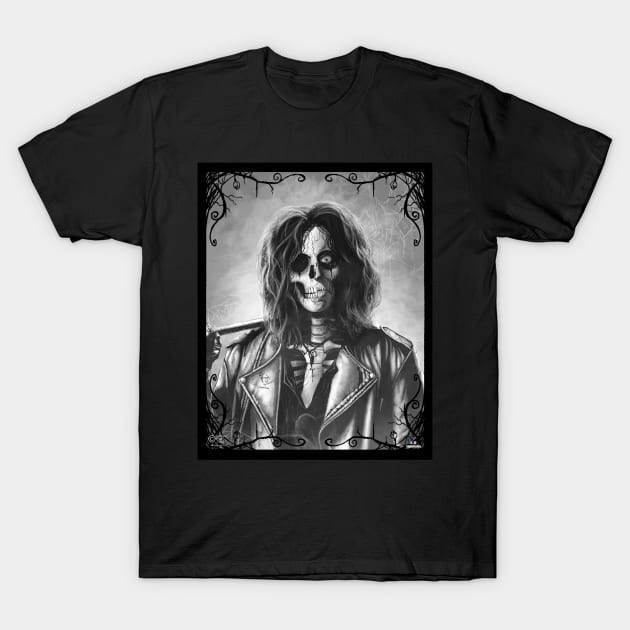 Gothic Rock Skull. T-Shirt by Hellustrations